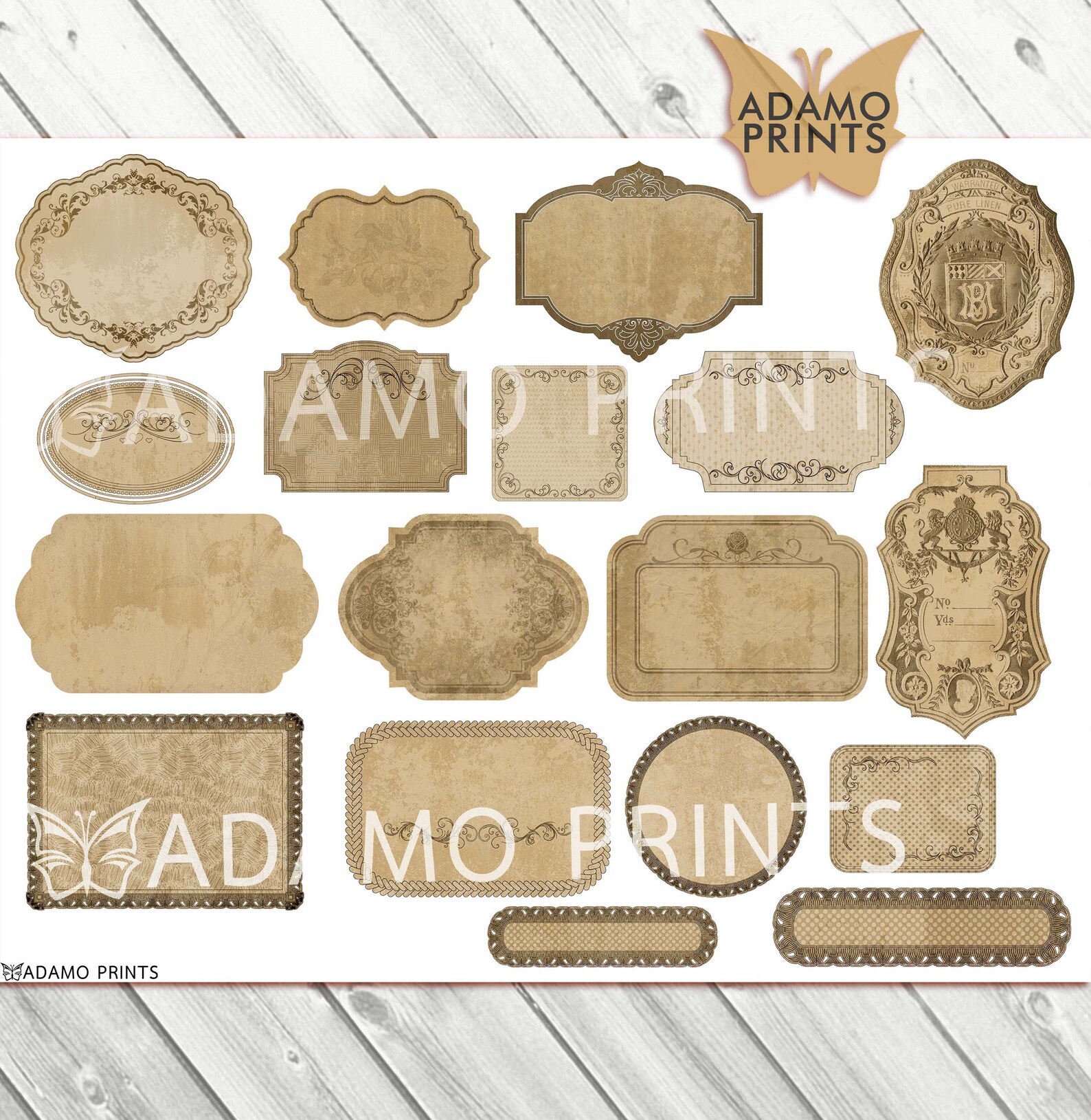 Labels Victorian Style Blank Labels Digital Labels Collage Etsy