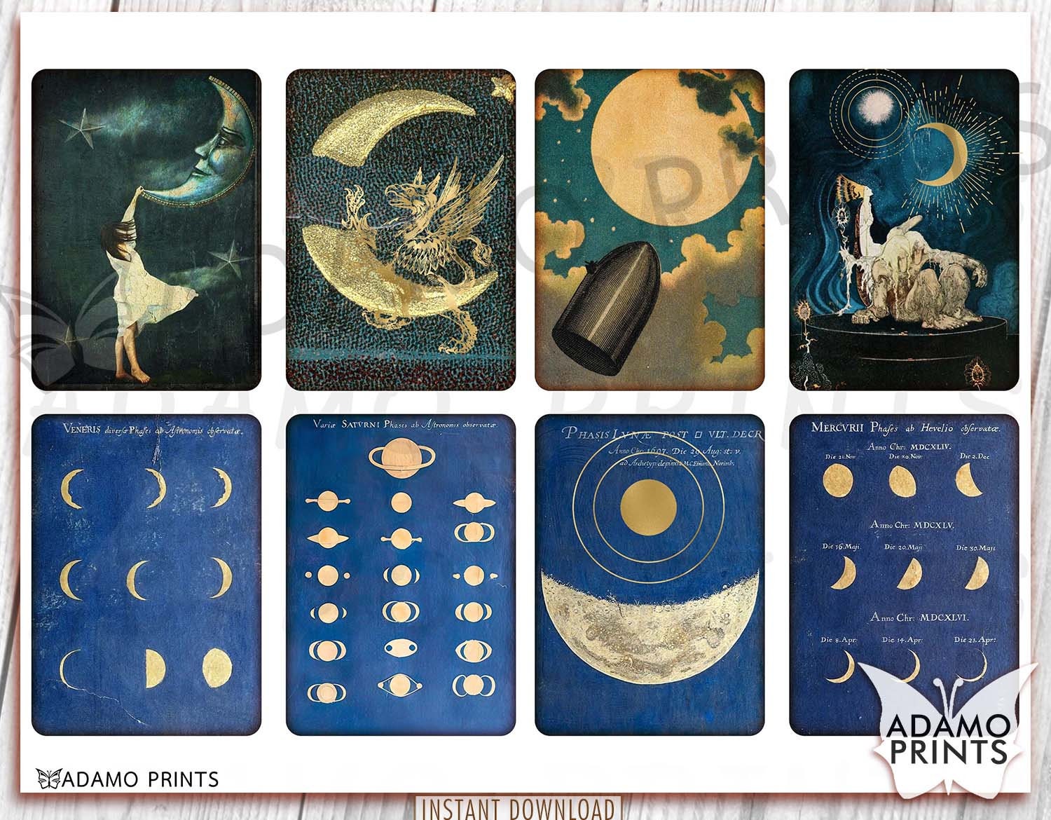 Mystic Celestial Journal Kit, Blank & Lined Page, Collage Sheets, Digital  Kit, Ephemera, Envelope, Printable Journal Kit, Scrapbook Kit 