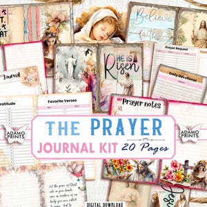 Das Gebet Junk Journal Kit Glaube GOD Journal Jesus Collage Sheets Ephemera Christian Printable Scrapbook Schrift Christian Papierdruck