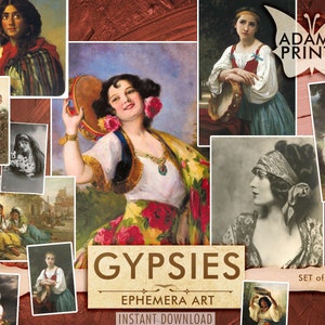 Gitanos, Boho, Imágenes Digitales, Fotos, Vintage, Clásico, Ephemera Digital, Imágenes Digitales, Arte Vintage, Collage Digital, Diario Basura