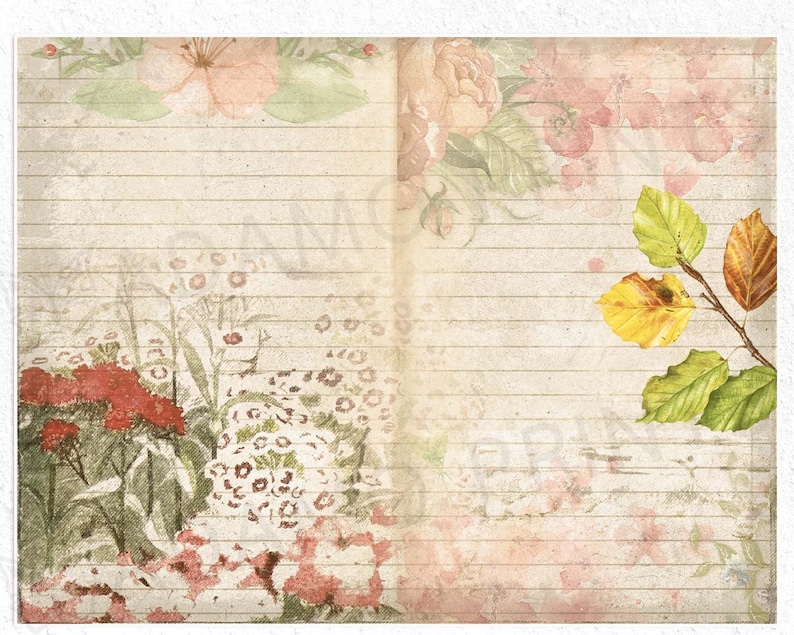 Botanical Garden Journal Kit, Journal Page, Ephemera Journal, Embellishments, Printable Journal Kit, Scrapbook Plants, Vintage Nature image 6