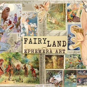 Fairy Land, Digital Images, Elves, Gnomes, Princess, Vintage, Child, Shabby, Fairy Tale, Scrapbook, Digital Collage, Ephemera, Download