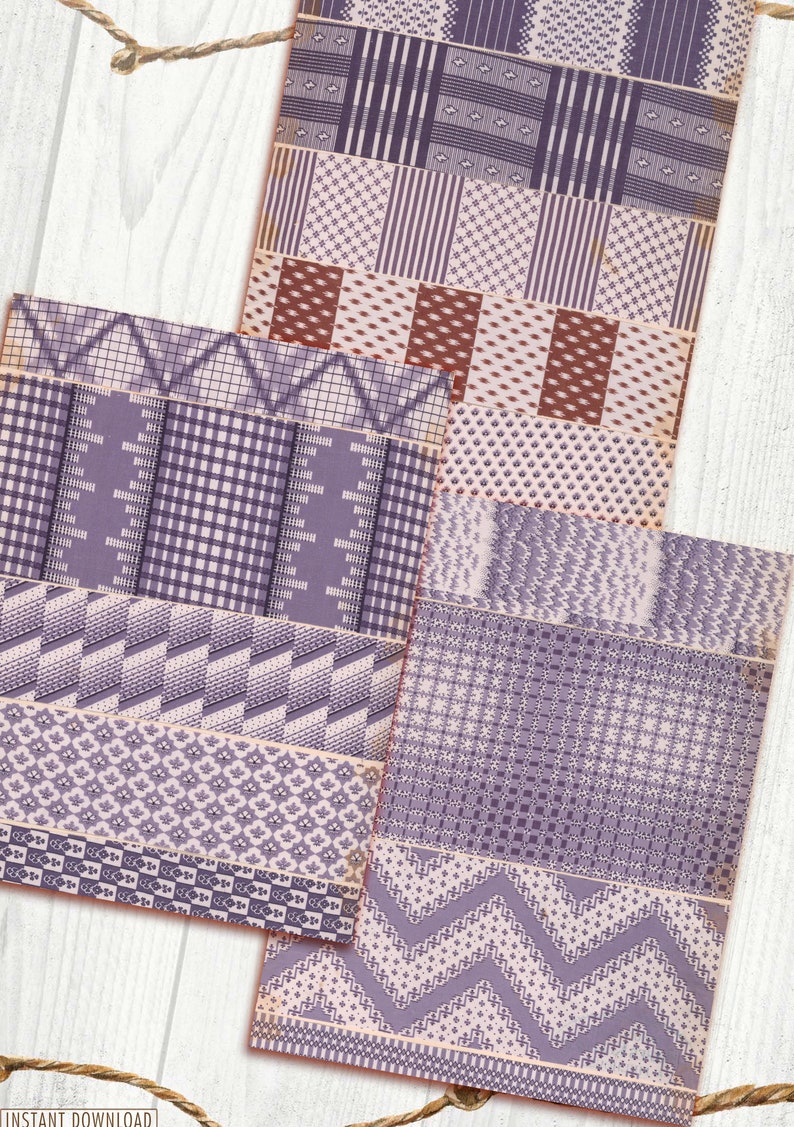 French Warp Stripes Purple, Paper Pattern, Shabby Paper, Paper Journal ...