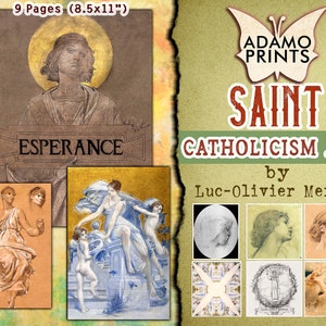 Saint & Catholicism Art, Religious, Faith, Ephemera Classic, Digital Kit, Digital Collage, Printable Image, Vintage Art, Art Ephemera