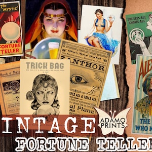 Vintage Fortune Teller, Gypsy Digital, Mujeres Digital, Ephemera Classic, Imagen Digital, Ephemera Imprimible, Hoja de Collage, Scrapbook Ephemera