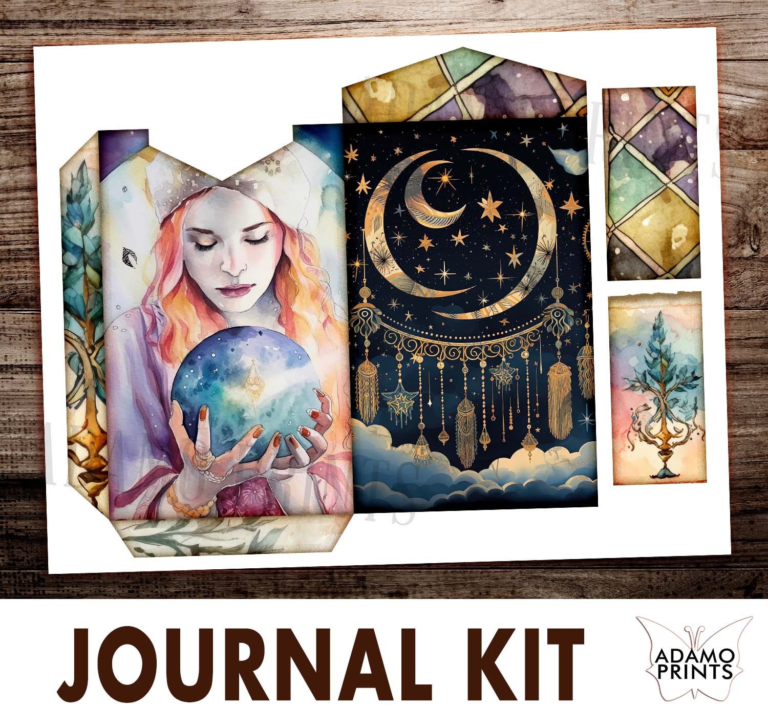Fortune Teller Tarot Junk Journal Kit Magic Charm Divine Journal Pages ...