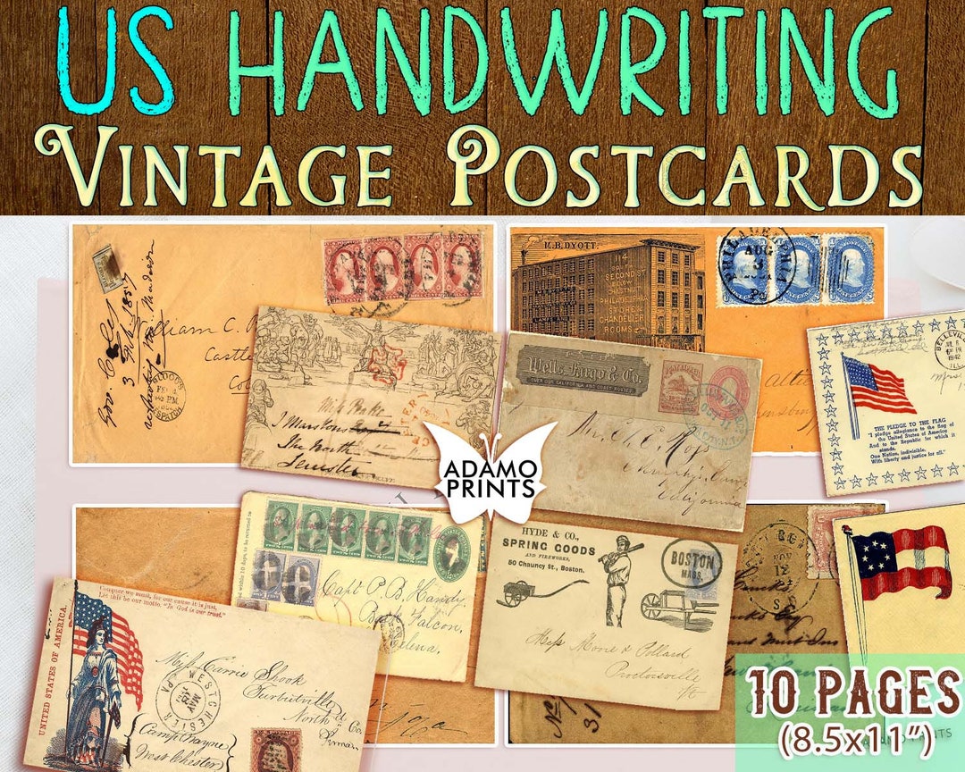 Old-fashioned handwriting Postcard for Sale by Dator