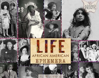 Afro-américaines, femmes afro-américaines vintage, images numériques, photos vintages, collage numérique, éphémères, classique, art vintage