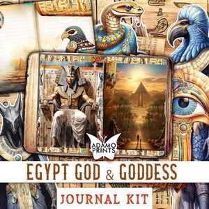 Egypt God & Goddess Junk Journal Kit, Journal Page, Collage Sheet, Ephemera Egypt Printable Journal Kit, Scrapbook Vintage Ancient Mythology
