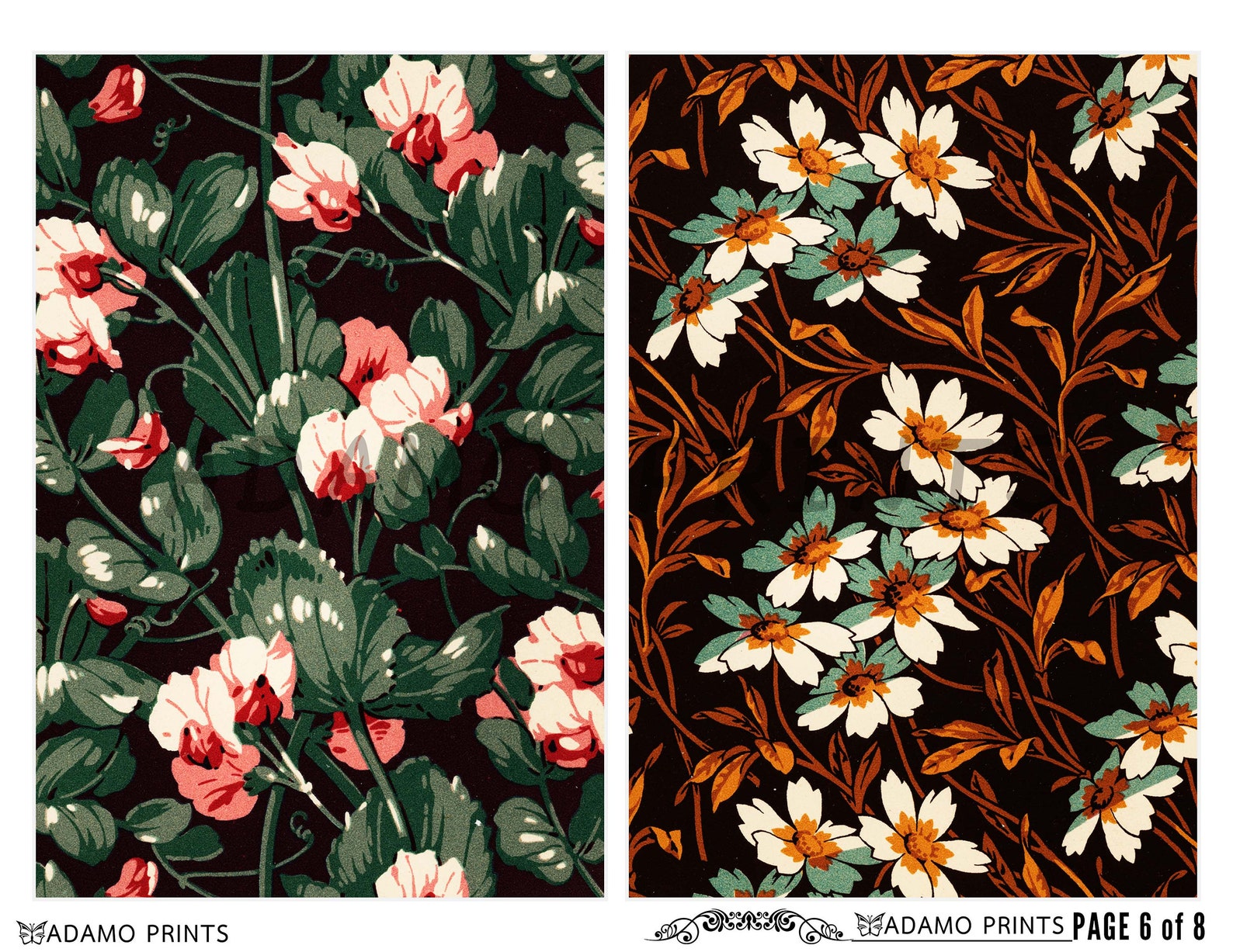 Aged Wallpaper Antique Wallpaper Digital Floral Wallpaper Etsy