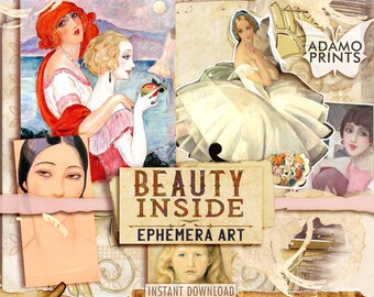 Beauty Inside by Gerda Wegener, Women Digital, Ephemera Classics, Digital Images, Vintage, Cover, Classic, Ephemera, Digital Collage