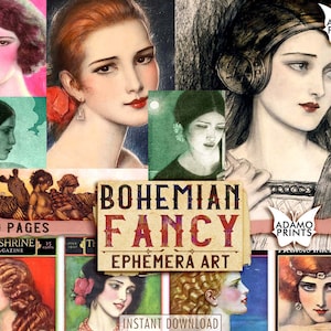 Boho Fancy, Gypsy, Immagini digitali, Boho, Foto, Vintage, Classico, Oggetti effimeri digitali, Boemia, Arte vintage, Collage digitale, Diario spazzatura