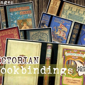 Victorian Bookbindings, Vintage Book Cover, Ephemera Classics, Digital Image, Vintage Art, Embellishment Digital, Ephemera Pack, Journal Kit