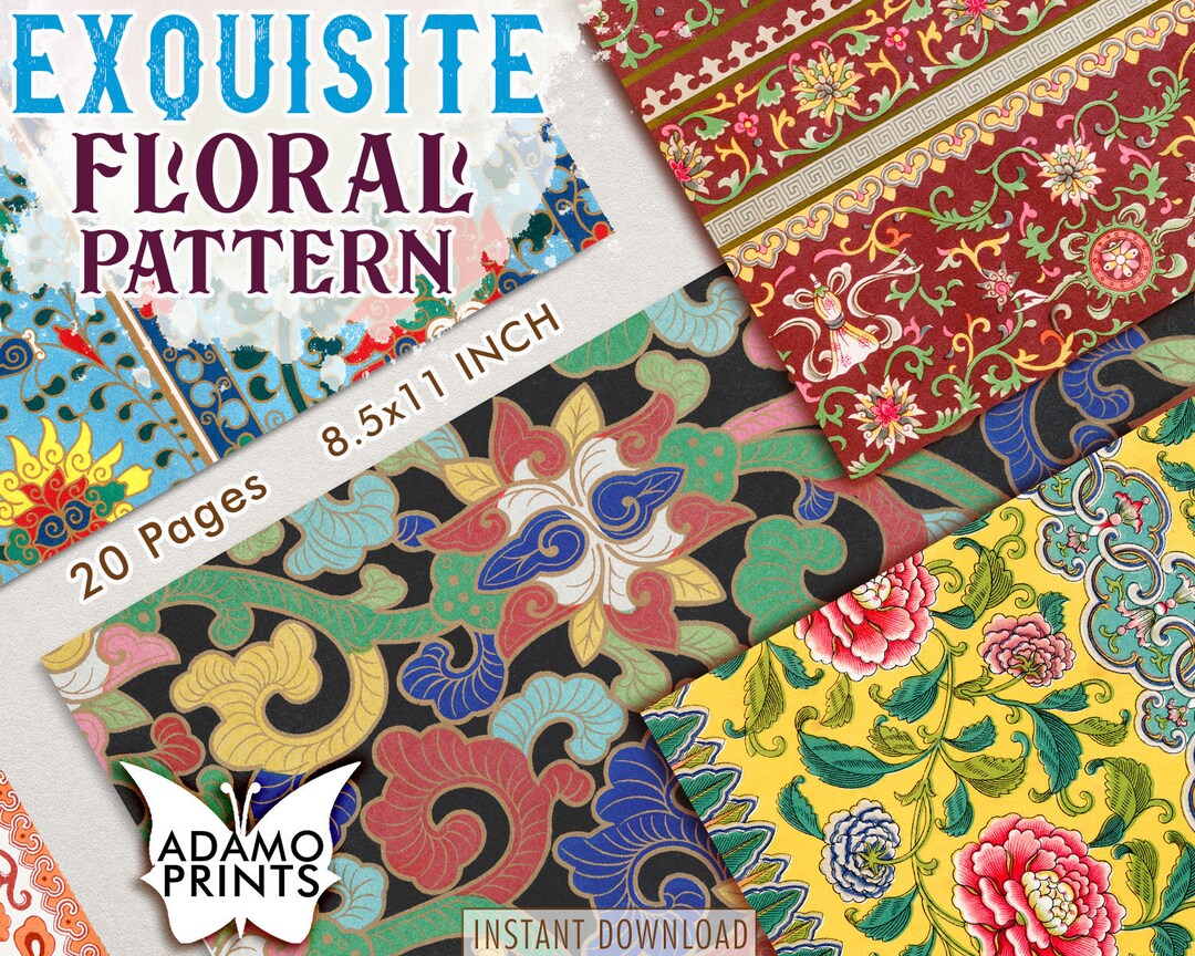 Exquisite Floral Pattern, Junk Journaling Kit, Paper for Journal Kit ...