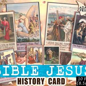 Bibelgeschichte, Jesus, Christentum, Heilige Karten, Mittelalter, digitale Kunst, Vintage Digitaldrucke, digitales Kit, Art Ephemera, digitale Collage