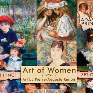Kunst van vrouwen door Pierre-Auguste Renoir, impressionistische kunst digitaal, Renoir Digital, schilderkunst, digitale beelden, klassiekers, Scrapbook Ephemera