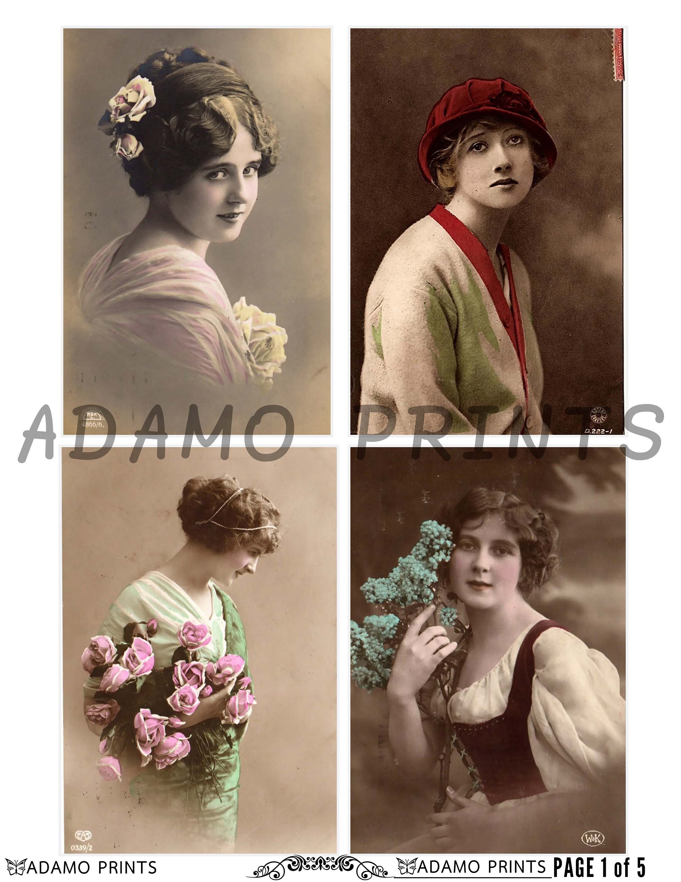 Vintage Beautiful Women Cards Ephemera Classic Digital Etsy UK