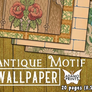 Antike Motivtapete, Vintage, Shabby, Journaling Kit, Papier für Journal Kit, Wallpaper Digital, Digitales Papier, druckbarer Hintergrund