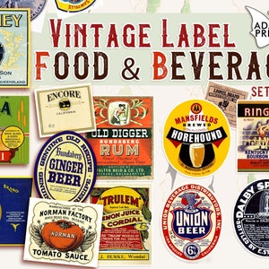 Vintage Label, Vintage Crate Label, Digital Labels, Collage Sheet, Junk Journaling Kit, Digital Kit, Ephemera Labels, Journal Labels