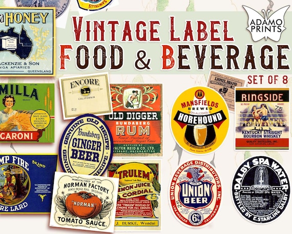 Vintage Label, Vintage Crate Label, Digital Labels, Collage Sheet