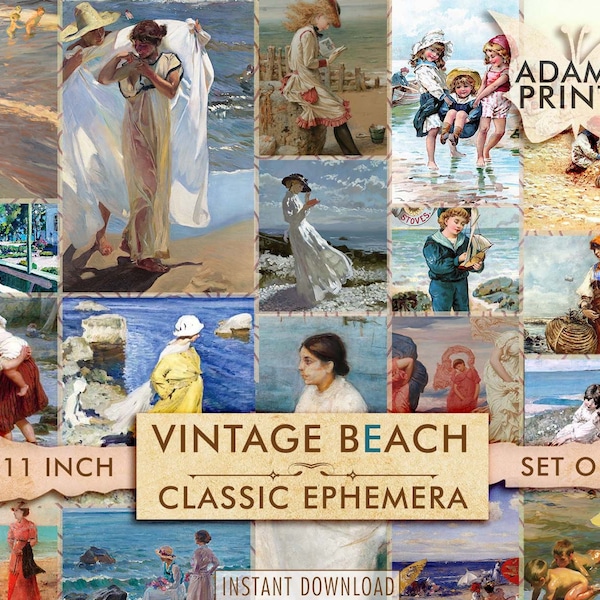 Vintage Beach Art Etsy