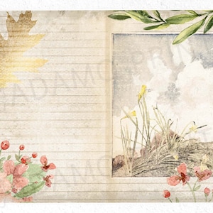Botanical Garden Journal Kit, Journal Page, Ephemera Journal, Embellishments, Printable Journal Kit, Scrapbook Plants, Vintage Nature image 10