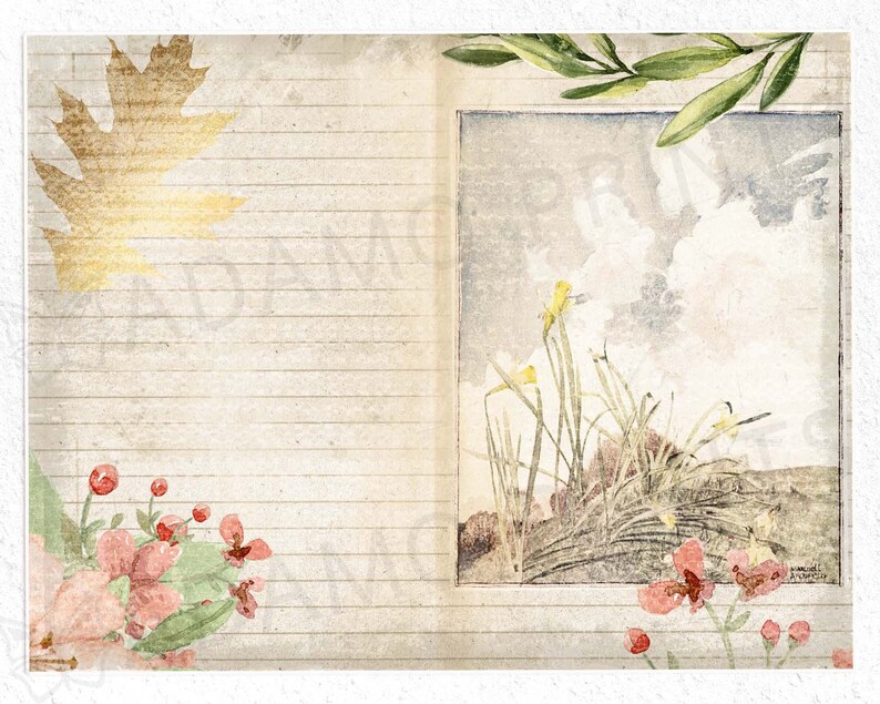 Botanical Garden Journal Kit, Journal Page, Ephemera Journal, Embellishments, Printable Journal Kit, Scrapbook Plants, Vintage Nature image 10