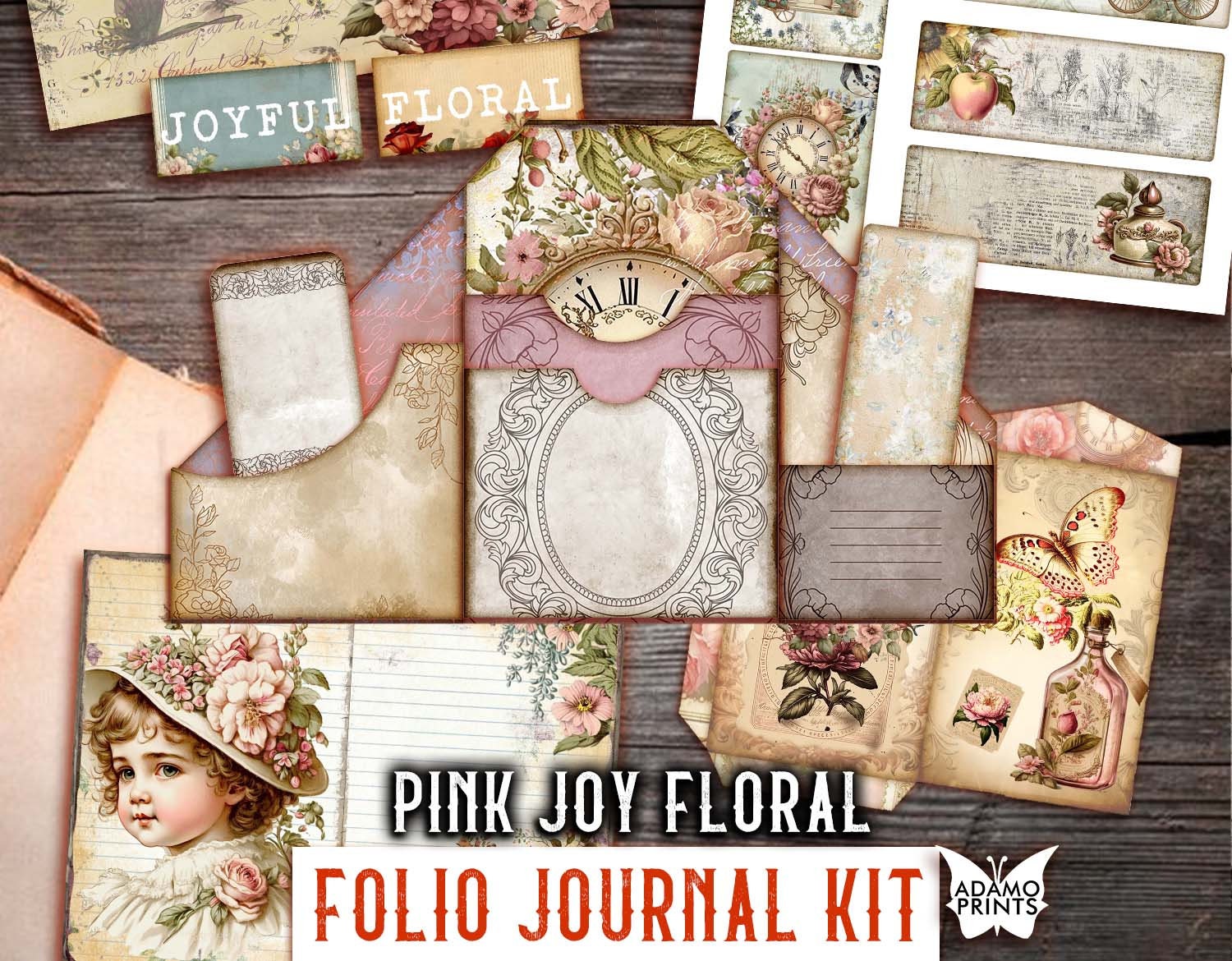 Vintage Pink Floral Junk Journal Kit: Victorian Ephemera (printable) - Etsy