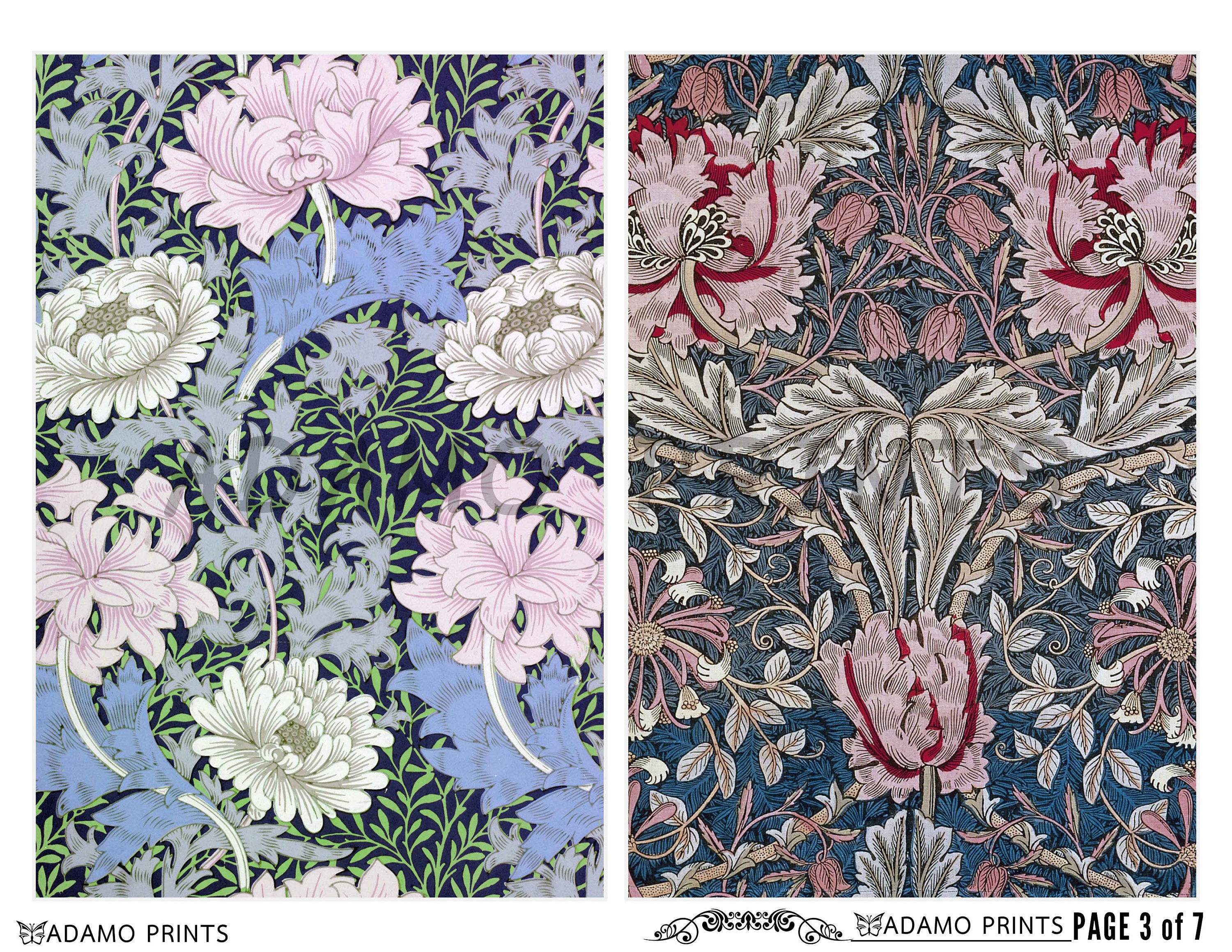 Victorian Wallpaper By William Morris Digital Classic Etsy