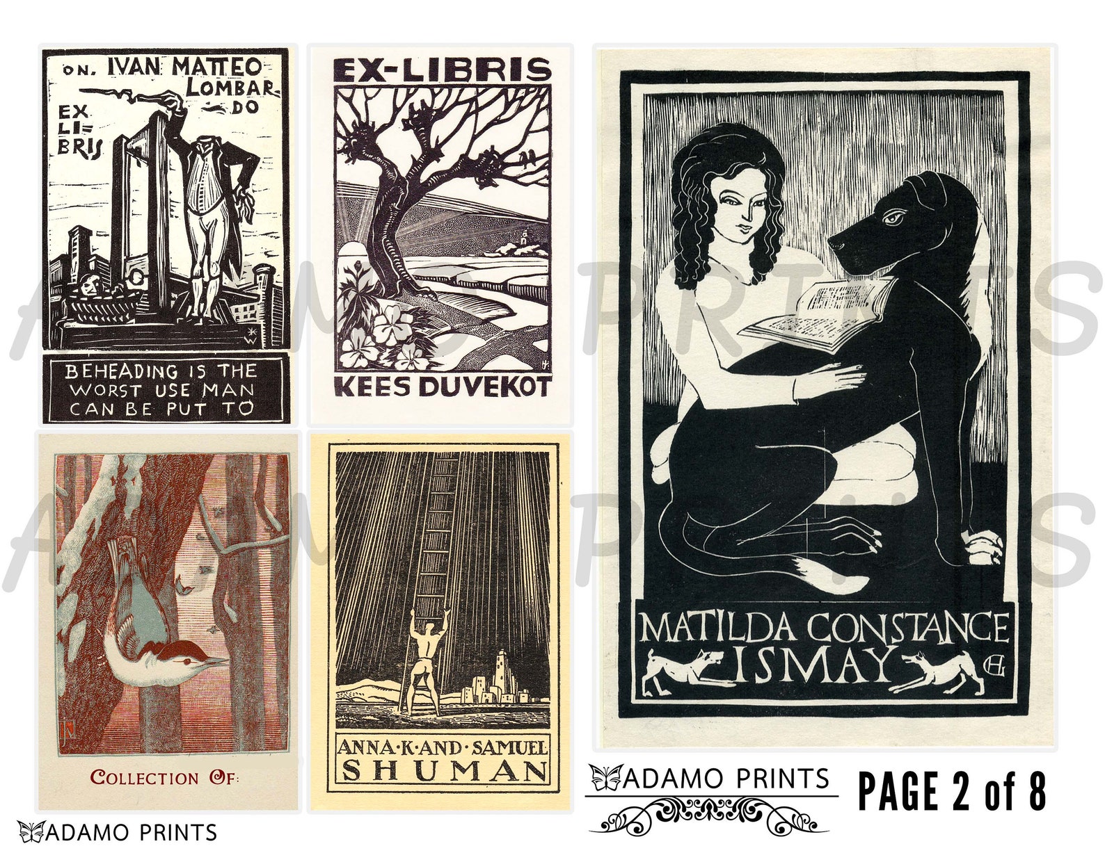 Ex Libris Rare Bookplate Set2 Ex Libris Digital Bookplate Printable | Etsy