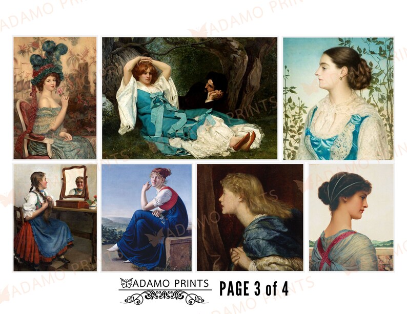Advertisements and Ephemera a vintage inspired Digital Kit filled with 19th-20th Century Portraits Lady Amelia/'s Portrait Journal
