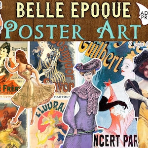 Affiche d'art Belle Époque, Mode française numérique, Images numériques, Classiques éphémères, oeuvre d'art vintage, Scrapbooking éphémères, Kit de journal indésirable
