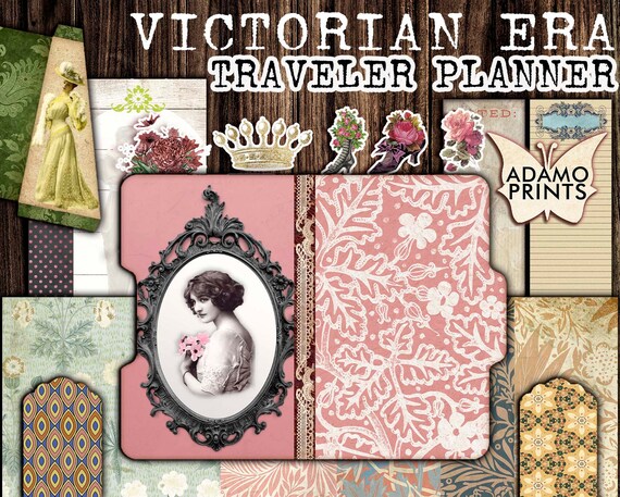 Traveler Planner Victorian Era Journal Kit File Folders | Etsy