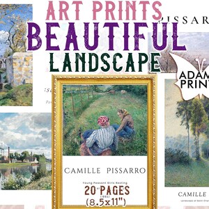 Stampe d'arte Bellissimo paesaggio, Pittura, Kit per diario spazzatura, Carta per kit diario, Kit diario di copertina, Carta digitale, Kit di copertina stampabile