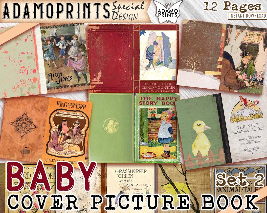 Vintage Book Cover, Victorian Digital, Ephemera Classics, Digital Images,  Vintage Art, Embellishment Digital, Ephemera Pack, Journal Kit 