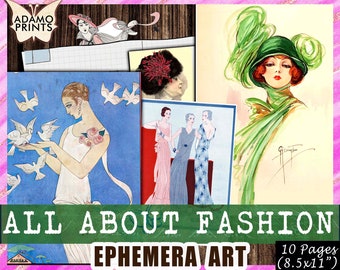 All About Fashion, Vintage Fashion, Victorian, Digital Collage, Ephemera Classics, Vintage Art, Scrapbook Ephemera, Junk Journal Kit