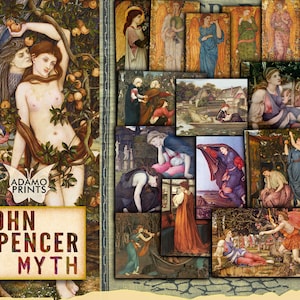 John Spencer Myth, Pre-Raphaelite Art, Digital Print, Vintage Art, Ephemera Classics, Antique Digital Print, Aged Printable Painting