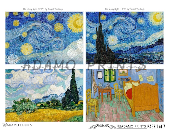 Van Gogh Collage Paper for Scrapbooking: Famous Paintings, Fine