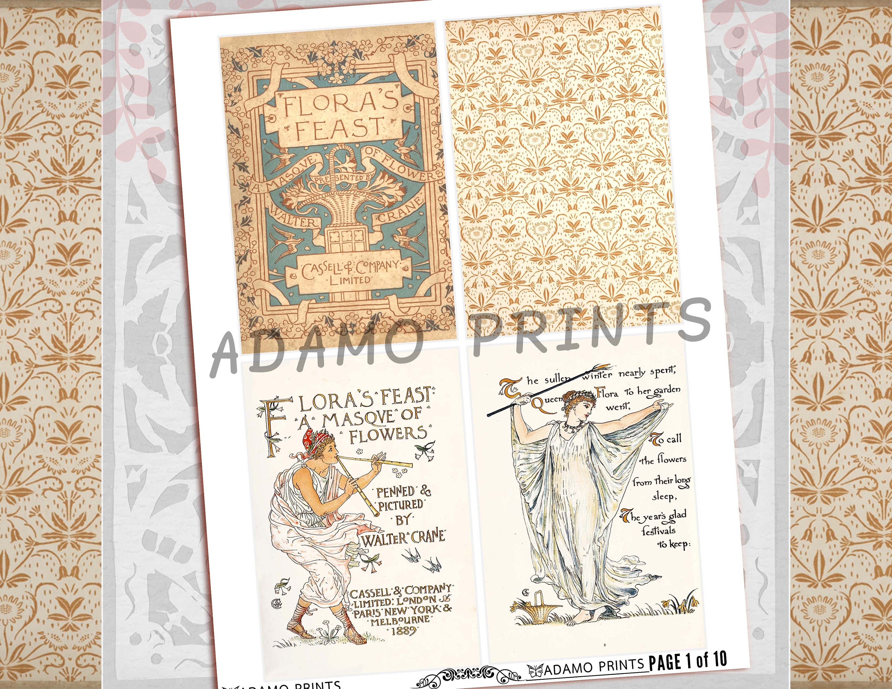 Flora's Feast by Walter Crane, Ephemera Classic, Digital Images, Women, Flower, Vintage Art, Book Page, Art Ephemera, Scrapbook Garden - Etsy Flora's Feast by Walter Crane, Ephemera Classic, Digital Images, Women, Flower, Vintage Art, Book Page, Art Ephemera, Scrapbook Garden - Etsy