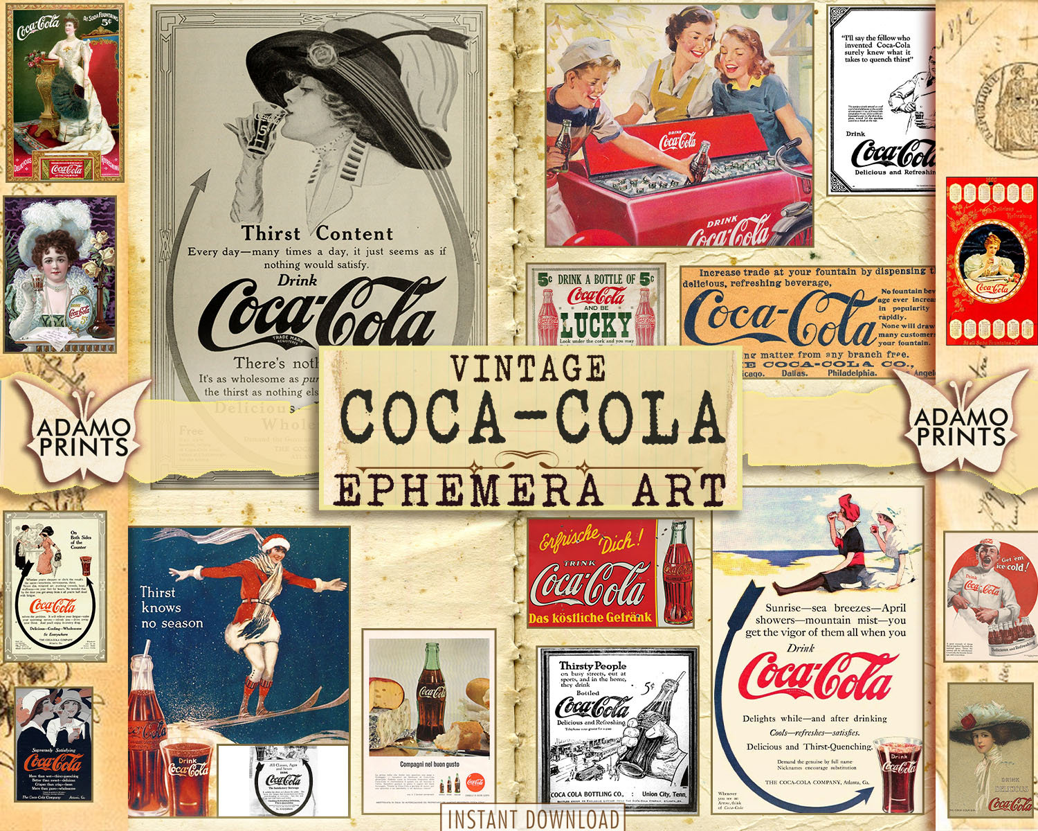 Coca cola poster antique - Etsy 日本