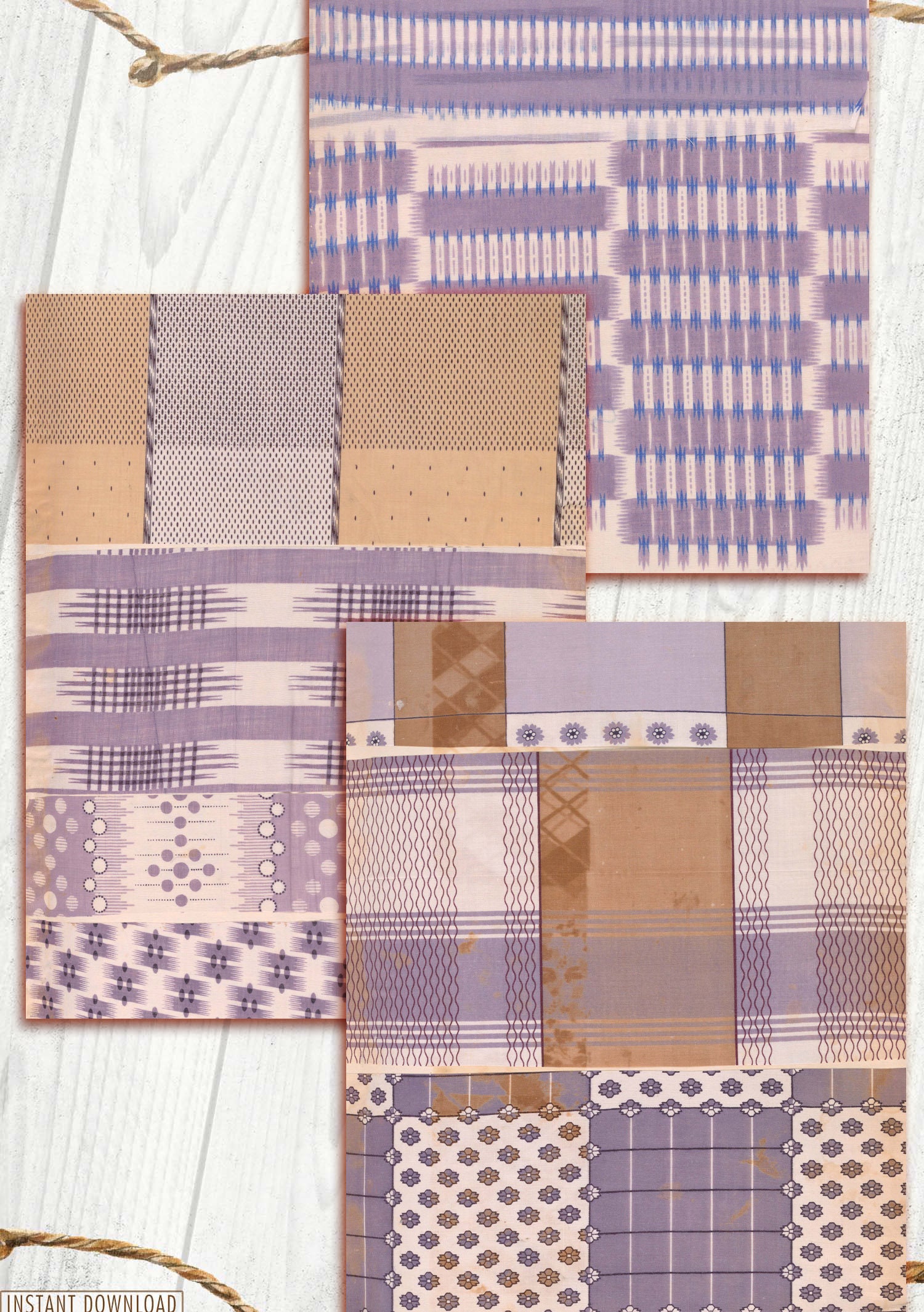 French Warp Stripes Purple, Paper Pattern, Shabby Paper, Paper Journal ...
