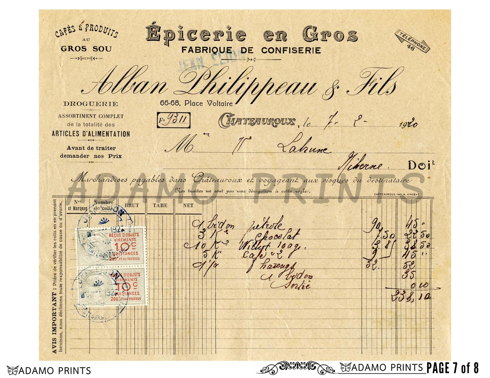 Vintage French Invoice French Receipts Ephemera Cards Etsy