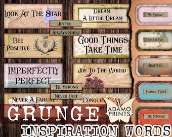 Mots D'inspiration Grunge, Étiquettes De Mots, Mots Indésirables Pour Journal