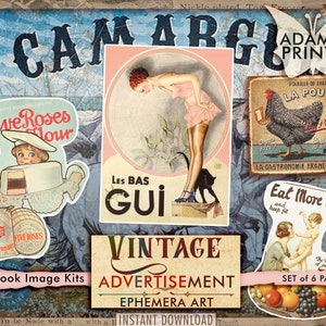Vintage Werbung, Vintage Bilder, digitale Collage, ATC Karte, alte Werbung, shabby, druckbares Bild, antike Werbung, Scrapbook Kit