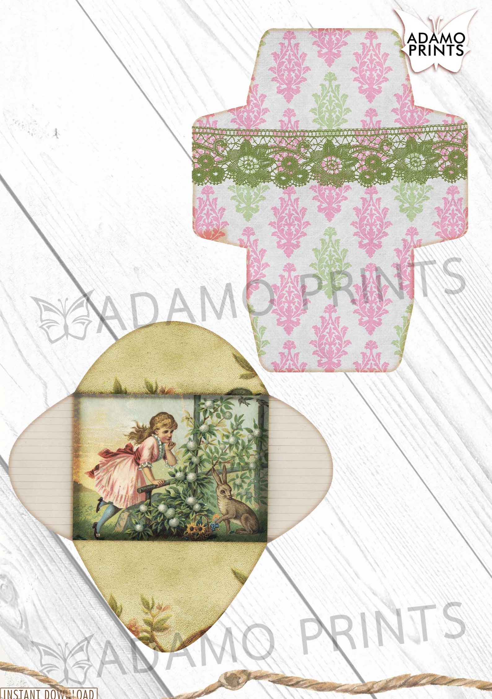 Shabby Chic Spring Envelope Junk Journal Kit Nature | Etsy