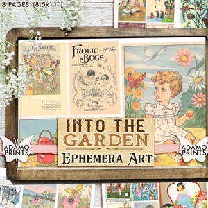 Nel giardino, Classici effimeri, Giardino digitale, Immagini digitali, Arte vintage, Collage digitale, Album di fiori, Piante, Botanico