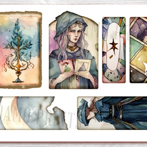Fortune Teller Tarot Junk Journal Kit Magic Charm Divine Journal Pages ...