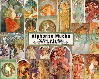 Alphonse Mucha Digital Art, Art Nouveau, Classic, Paintings, Vintage Art, Scrapbook Ephemera, Ephemera Classics, Digital Download