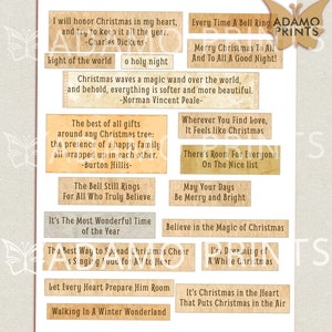 Christmas Phrases & Sayings, Journal Words, Parchment, Mixed Media, Phrases, Embellishment, Collage Sheet, Scrapbooking, Printable, Ephemera image 5