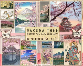 Sakura Tree Beautiful Japanese Art, Digital Images, Ephemera Classics, Digital Art, Classic Japan, Art Ephemera, Digital Collage
